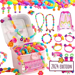 Pop Beads Jewelry Making Kit for Girls, 550+ Piece Set for Ages 3 & Up - Picture 1 of 7
