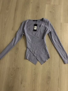 Portmans Womens Jumper Top Size Medium Purple Knit Stretch Never Worn $90 Tags - Picture 1 of 2