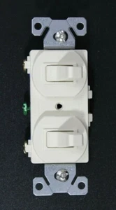 Combination Two Single Pole Toggle Switch Almond 15A (10 PACK) Cooper/Eaton 271A - Picture 1 of 5