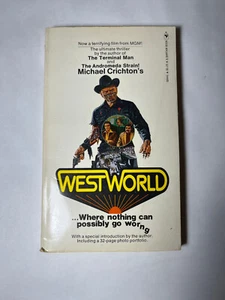 1974 Westworld Bantam 1st Edition with 32 page Photo Portfolio Vintage Paperback - Picture 1 of 8
