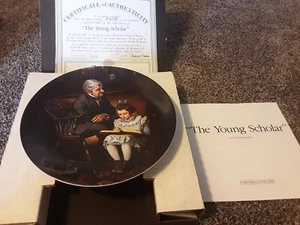 BRAND NEW Collectible China Plate. NIB. Norman Rockwell. The Young Scholar - Picture 1 of 2