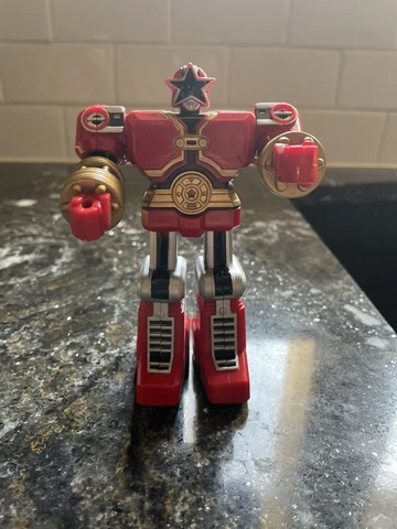 VINTAGE Power Rangers Vintage 5" Red Battle Zord Zeo Megazord Bandai 1996 WORKS! Cover