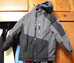 Free Country Winter Jacket Double Zip Lined Ski Hooded Gray Boys Youth XXS 4/5 - Picture 1 of 10
