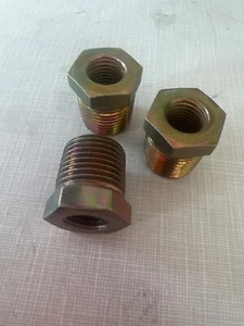 3 - 1/2 Male to 1/4 Female Npt Steel Zink Reducer Fitting Water Fuel Gas Oil - Picture 1 of 3