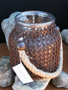 POTTERY BARN METAL MESH LANTERN – NIB – GET HUNG UP WITH ENLIGHTENING DÉCOR! - Picture 1 of 7