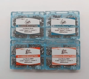 Dental Orthodontic Buccal Tube Bondable Roth/MBT 022" Mesh Base 1st/2nd Molar - Picture 1 of 25