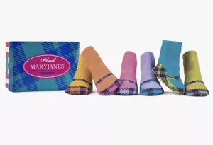Trumpette 6 Pairs Of Plaid Maryjane Socks In A Gift Box (0-12 Month) - Picture 1 of 3
