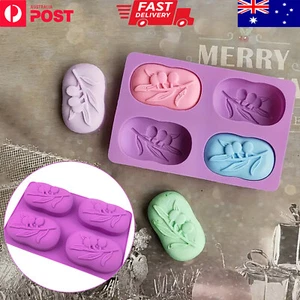 4 Cavity Craft Tools Olive Tree Shape Silicone Mould Handmade Cake Soap Mold AU - Picture 1 of 12