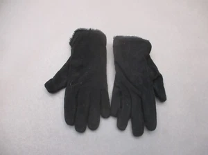 Unbranded One Size Womens Black Fleece Hi-Pile Lined Reinforced Winter Gloves 7K - Picture 1 of 5