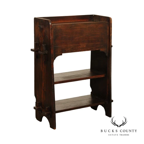Antique Arts & Crafts Pine Drop Front Writing Desk Cover