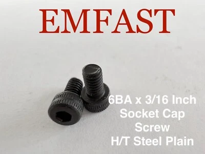 EMFAST 6BA x 3/16 steel socket head cap screw allen key drive bolt headed screws bolts