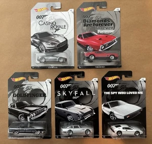 2014 🔥Hot Wheels 🛞 007 James Bond Movie Series - Complete set of 5 - Picture 1 of 7