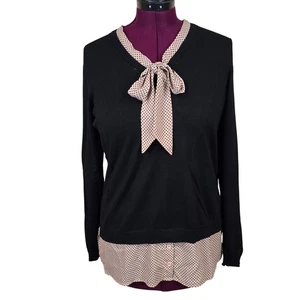 Damen Adrianna Papell Pullover Bluse schwarz Lagenlook | Größe L - Bild 1 von 10