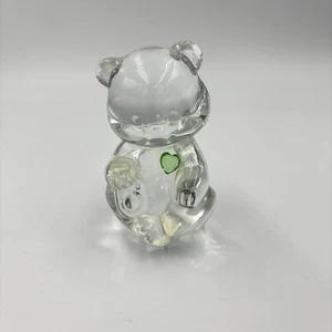 Fenton Glasbär Figur August Geburtsstein grün Peridot Herz - Bild 1 von 5