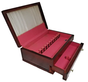 Wood Tarnish Resistant Silverware Flatware Storage Chest Box Wooden Drawer 5 - Picture 1 of 14