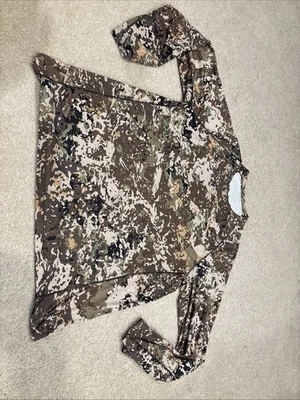 Camiseta Simms Masculina Tamanho XXL Solarflex Véu Camuflagem Pesca Manga Longa UPF Sol - Imagem 1 de 4