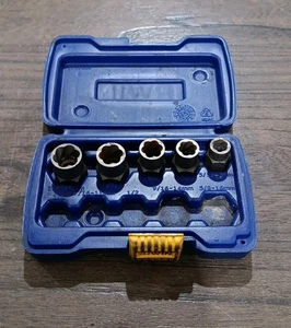 Extractor de pernos Irwin 394001 con agarre de perno 5 piezas. Juego Base - Usado Ligeramente, Ver Fotos - Imagen 1 de 9