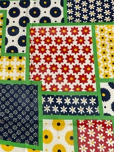 Vintage Volkskunst Patchwork Gänseblümchen & Blumendruck Stoff 44" x 2,5 Yards - Bild 1 von 6