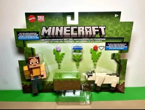 2025 Minecraft Figure 2-Pack: MEADOW WANDERER ARI & SIAMESE CAT (w/ Flowers) - Picture 1 of 10