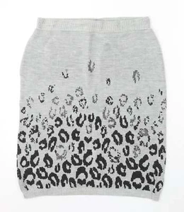 Kaleidoscope Womens Grey Animal Acrylic Blend Skirt Size 14 - Picture 1 of 12