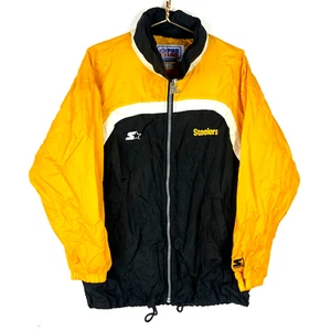 Vintage Pittsburgh Steelers Starter Windbreaker Jacke Large schwarz Nfl Full Zip - Bild 1 von 7