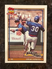 1991 Topps TIFFANY Sealed Set Break Mariners OMAR VIZQUEL #298