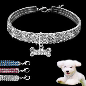Crystal Pet Cat Dog Necklace Collar Small Dog Puppy Chihuahua Collar Jewelry 