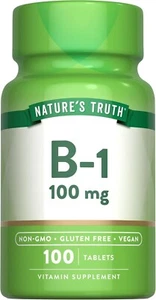 Vitamin B1 Thiamine | 100mg | 100 Tablets | Vegetarian | by Nature's Truth - Picture 1 of 7