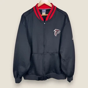 Vintage Atlanta Falcons Track Jacket Men XL Black Red Reebok Team Apparel NFL - Picture 1 of 16