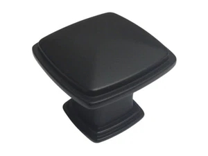 Black 1 1/4" Kitchen Bathroom Cabinet Square Knobs pulls 31MM - Picture 1 of 2