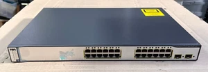 Cisco Catalyst Switch 3750 24-Port POE 10/100 2xSFP WS-C3750-24PS-S V06 - Picture 1 of 2