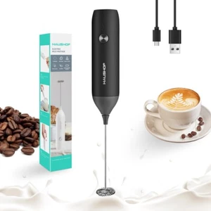 HAUSHOF Handheld Electric Milk Frother Foam Maker Whisk Mixer Stirrer USB Type-C - Picture 1 of 10