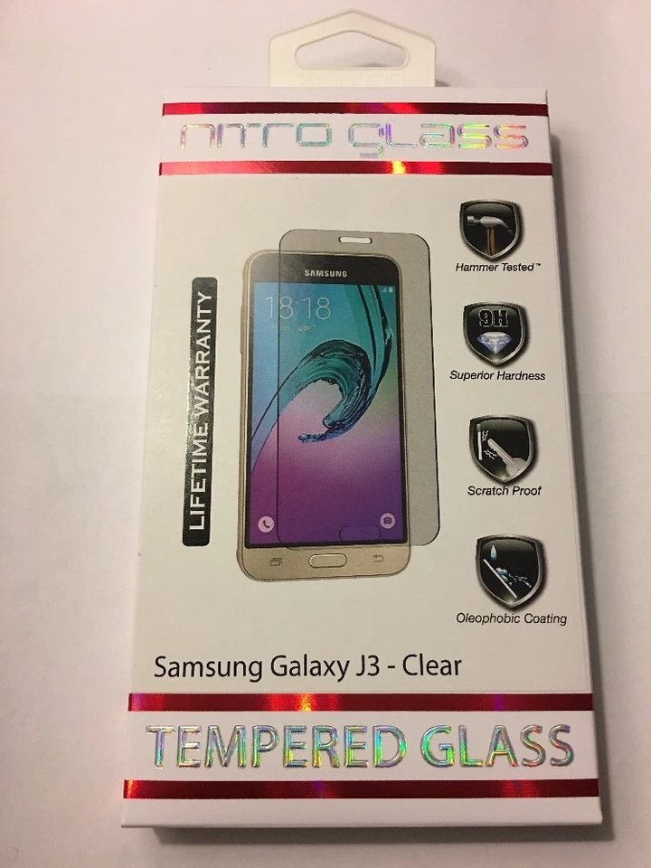 Nitro Tempered Glass Screen Protector For Samsung Galaxy J3, CLEAR, ZNITRO Brand - Image 1 of 1