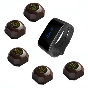SINGCALL Wireless Calling Service System 1 Waterproof Receiver, 5 Waiter Pagers - Zdjęcie 1 z 8