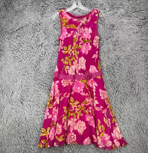 VTG Cynthia Howie Silk Drop Waist Dress Women's 10 Pink Cottagecore Dainty Boho - Picture 1 of 11