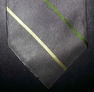 Donna Karan New York DKNY Krawatte Seide grau gelb grün diagonale Streifen neu im Karton t2274  - Bild 1 von 4