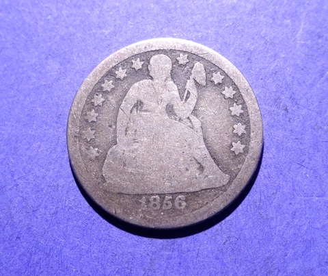 1856 Small Date Seated Liberty Dime  Good Cover
