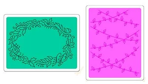 Sizzix Christmas Lights & Holly Emboss 2pk set #657978 Retail $10.99 BEAUTIFUL!! - Picture 1 of 2