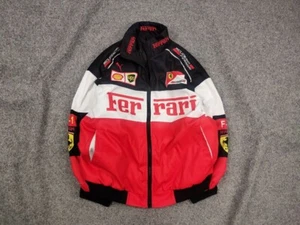Vintage Ferrari Puma All logo Racing Bomber Jacket Y2K Style - Picture 1 of 14