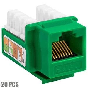 20x Cat5e RJ45 110 Punch Down Keystone Jack Network Ethernet LAN Wall Plate - Afbeelding 1 van 5