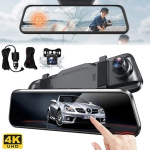 Specchio Retrovisore 4K 10" Auto DVR Doppia Dash Cam Telecamera Anteriore Posteriore Videoregistratore - Foto 1 di 11