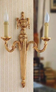 APPLIQUE LAMPADA DA PARETE IN OTTONE BAGNO ORO 2x40W SOGGIORNO ARREDO CASA - Imagen 1 de 1