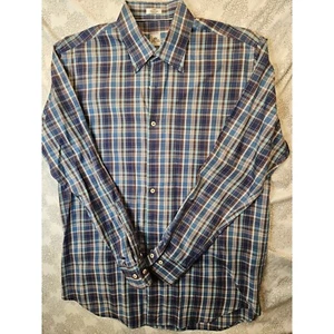 Peter Millar Plaid Button Down Shirt Long Sleeve Cotton - Large - Picture 1 of 7
