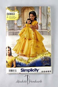Simplicity 8405/D0653 Disney Beauty & the Beast Costume Dress Child Sz 3-8 Uncut - Picture 1 of 3