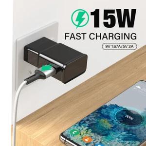 15W USB Wall Charger for Samsung Android QC 3.0 Fast Charging Power Adapter Kit - Picture 1 of 10