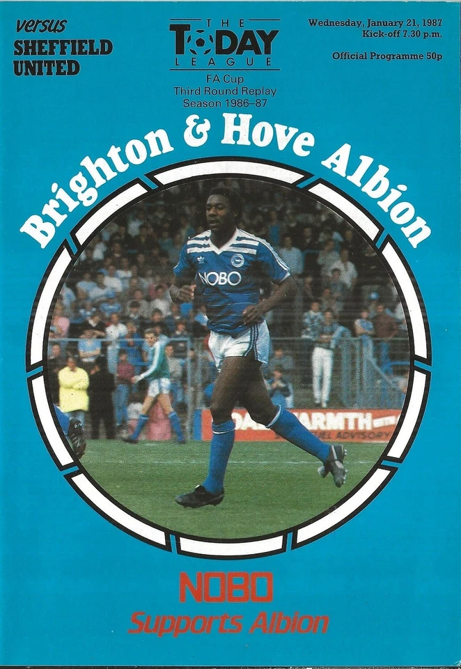 Football Programme BRIGHTON & HOVE ALBION v SHEFFIELD UNITED Jan 1987 FAC - Image 1 of 1