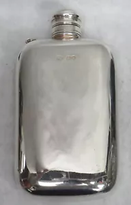 VICTORIAN ERA 1873 LONDON STERLING SILVER 5.5" FLASK HOLDS 200 ML FLUID NO LEAKS - Picture 1 of 5