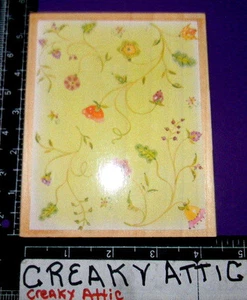 FLOWER VINES RUBBER STAMP ALL NIGHT MEDIA BACKGROUND RETIRED - Picture 1 of 2
