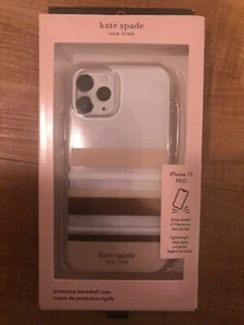 Kate Spade NEW YORK for iPhone 11 Pro Case - Stripe Clear Pink White. Brand NEW - Picture 1 of 4