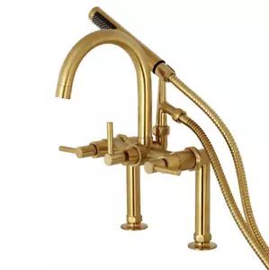 Concord AE8107DL 3-Handle 2-Hole Deck Mount Clawfoot Tub Faucet with Hand Shower - Picture 1 of 8